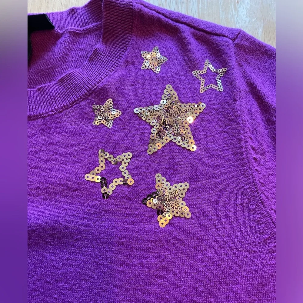 💖 5 for $25 💖 Purple Lane Bryant Sweater with Sequins Star Detail, size 14/16